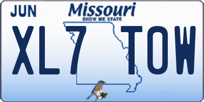 MO license plate XL7T0W