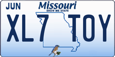 MO license plate XL7T0Y
