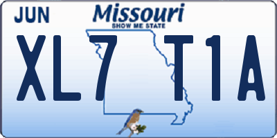 MO license plate XL7T1A