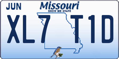 MO license plate XL7T1D