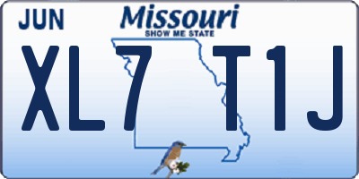 MO license plate XL7T1J