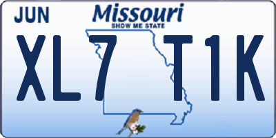 MO license plate XL7T1K