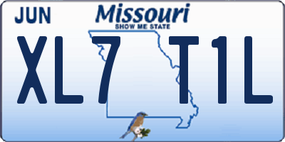 MO license plate XL7T1L