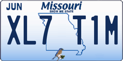 MO license plate XL7T1M