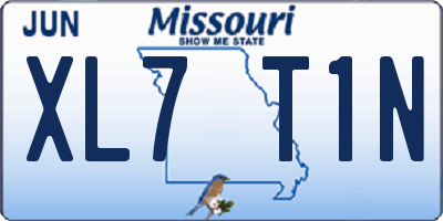 MO license plate XL7T1N