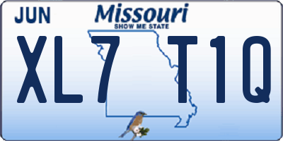 MO license plate XL7T1Q