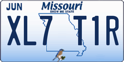 MO license plate XL7T1R