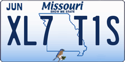 MO license plate XL7T1S