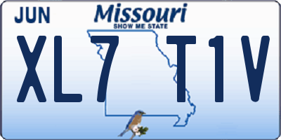 MO license plate XL7T1V