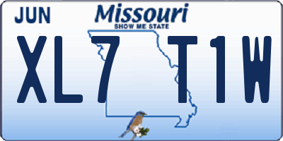 MO license plate XL7T1W