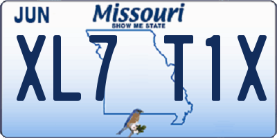 MO license plate XL7T1X