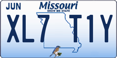 MO license plate XL7T1Y