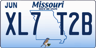 MO license plate XL7T2B
