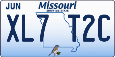 MO license plate XL7T2C