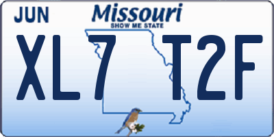 MO license plate XL7T2F