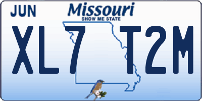 MO license plate XL7T2M