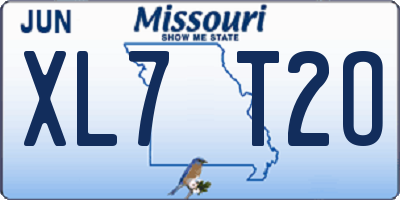 MO license plate XL7T2O