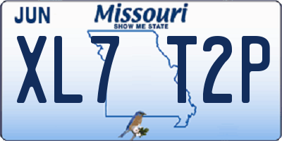 MO license plate XL7T2P