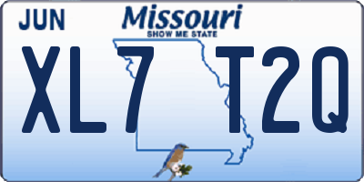 MO license plate XL7T2Q