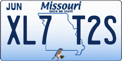 MO license plate XL7T2S