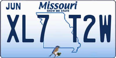MO license plate XL7T2W