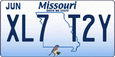 MO license plate XL7T2Y