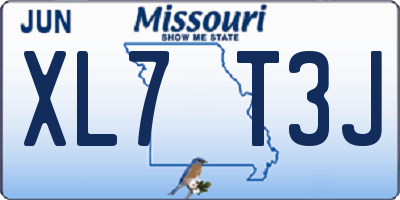 MO license plate XL7T3J
