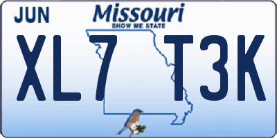 MO license plate XL7T3K