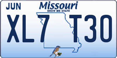MO license plate XL7T3O