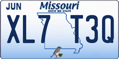 MO license plate XL7T3Q