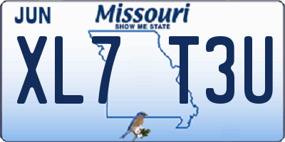 MO license plate XL7T3U