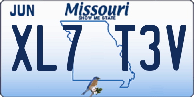 MO license plate XL7T3V