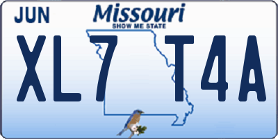 MO license plate XL7T4A