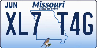 MO license plate XL7T4G