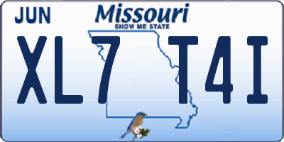 MO license plate XL7T4I