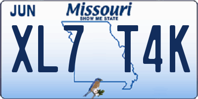 MO license plate XL7T4K