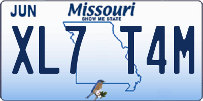 MO license plate XL7T4M