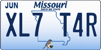 MO license plate XL7T4R