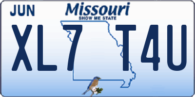 MO license plate XL7T4U