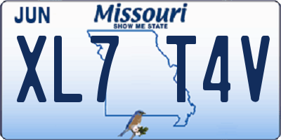 MO license plate XL7T4V