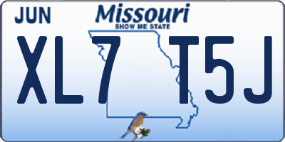 MO license plate XL7T5J