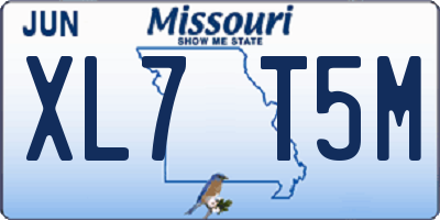MO license plate XL7T5M
