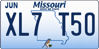 MO license plate XL7T5O