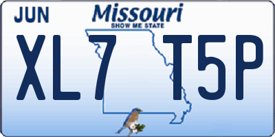 MO license plate XL7T5P