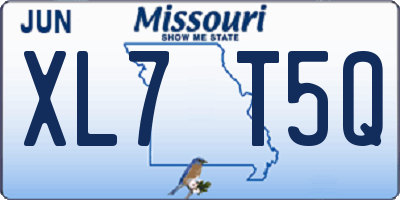 MO license plate XL7T5Q