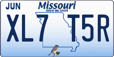 MO license plate XL7T5R