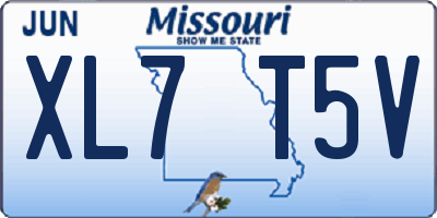 MO license plate XL7T5V