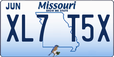 MO license plate XL7T5X