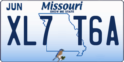MO license plate XL7T6A