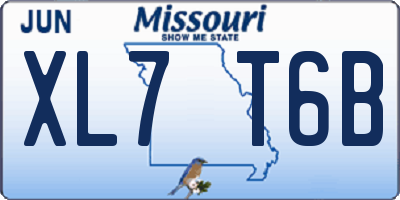 MO license plate XL7T6B